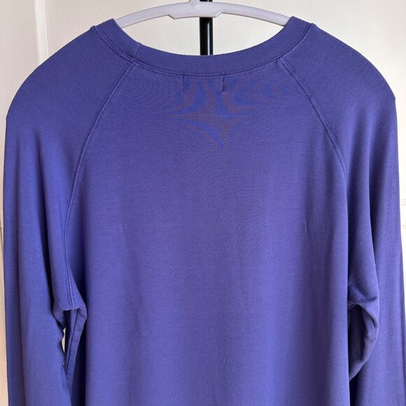 Oprah Rec Stripe & Stare Women's Sweatshirt Sapphire Blue Sz M Soft Stretch $99 - Picture 5 of 9